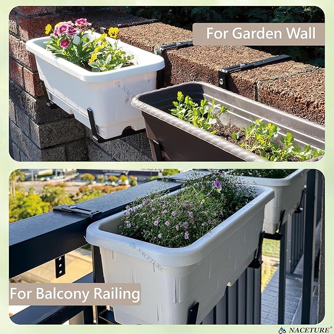 Window Box Brackets for Railing- 4 Pcs Adjustable Planter - Image 8