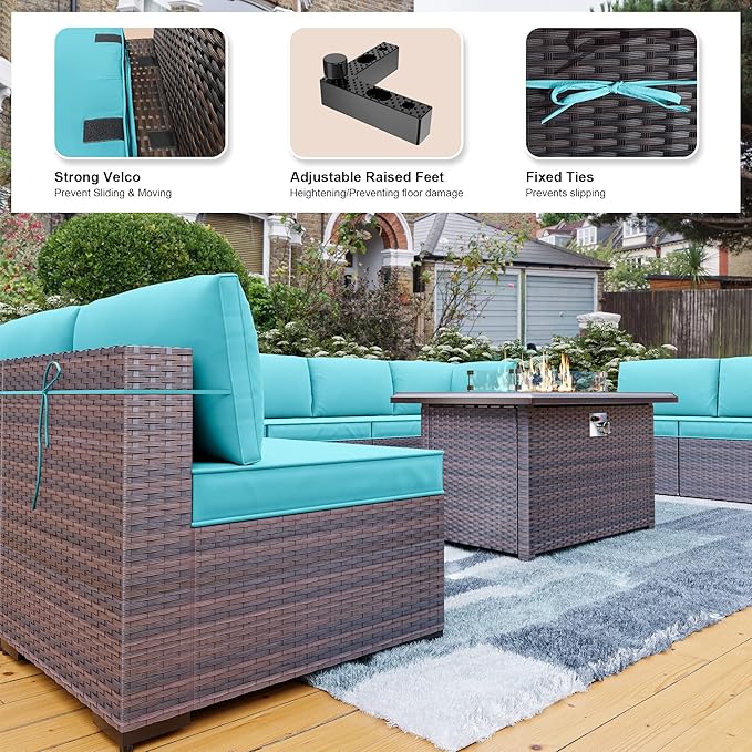 Kullavik 15PCS Outdoor Patio Furniture Set - Image 4