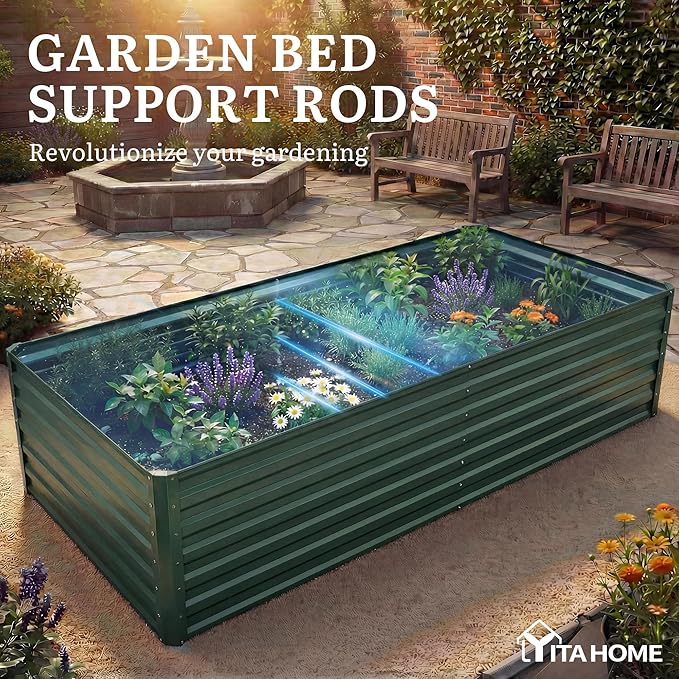 YITAHOME 6x3x2ft Large Raised Garden Bed Kit, Galvanized Metal Planter Box - Image 7