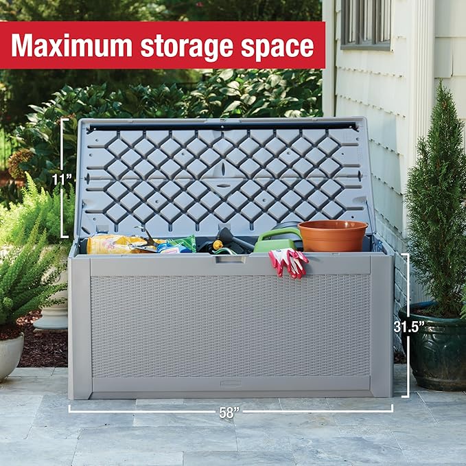Rubbermaid Extra Large Resin Outdoor Storage Deck Box, Weather Resistant - Image 5