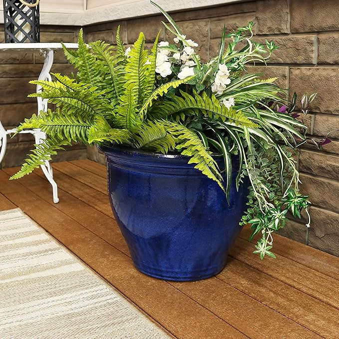 Sunnydaze Large Ceramic Plant Pot - Image 7