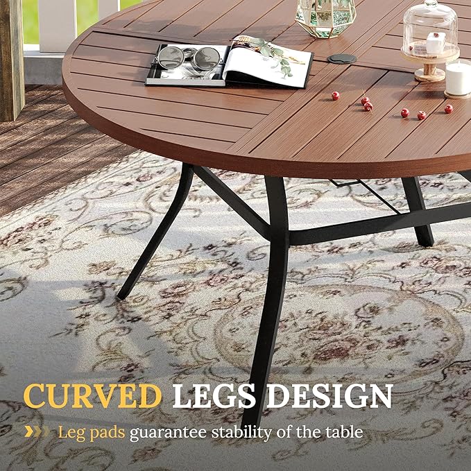 VICLLAX Round Patio Table with Adjustable Umbrella Hole - Image 7
