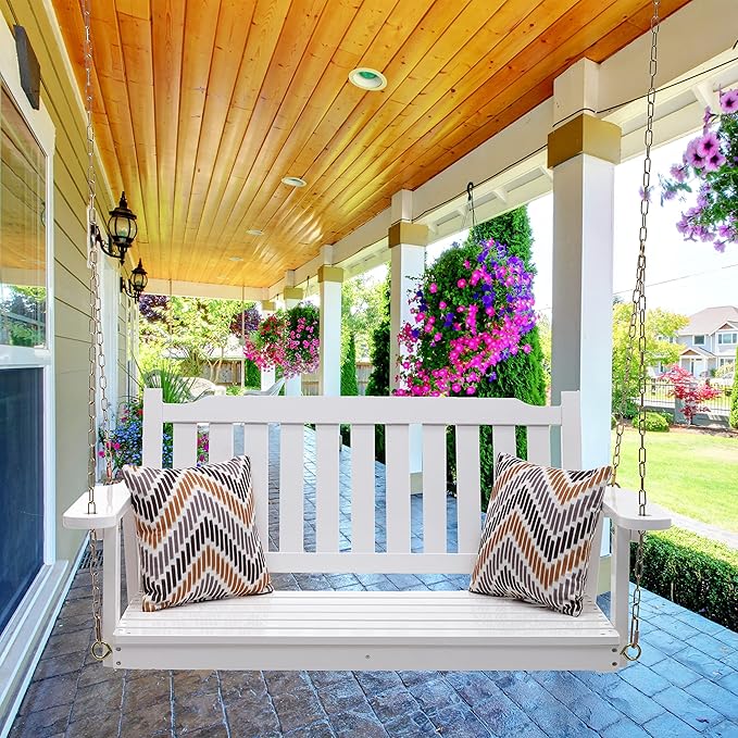 Anraja Wooden Porch Swing 2-Seater, Bench Swing - Image 2