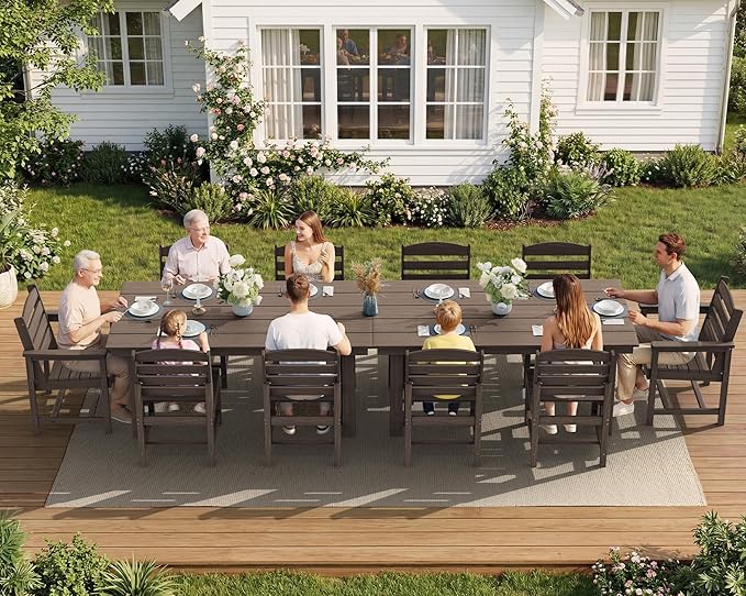 SERWALL Patio Dining Sets for 6 Person, HDPE Dining Set - Image 5