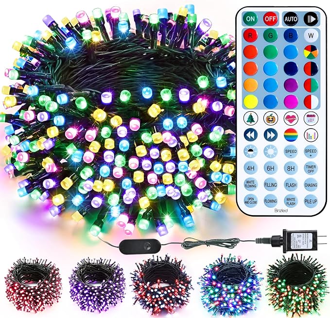 Brizled Christmas String Lights, 33ft 100 LED Color Changing Christmas Lights by Brizled