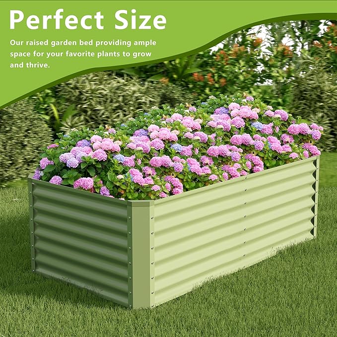 6x3x2FT Galvanized Raised Garden Bed, Galvanized Planter Boxes Outdoor - Image 5