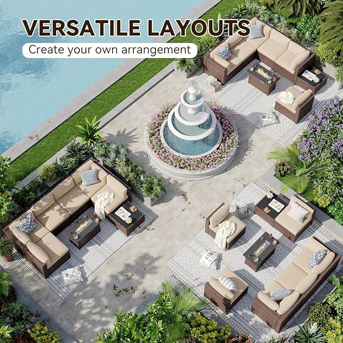 Aoxun Patio Furniture Sets, 8-Piece Outdoor Patio Furniture - Image 8