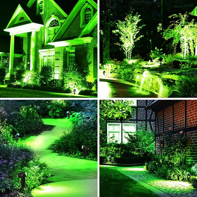 Green Solar Spot Lights Outdoor, 2 Pack Solar Landscape Spotlights IP65 - Image 2