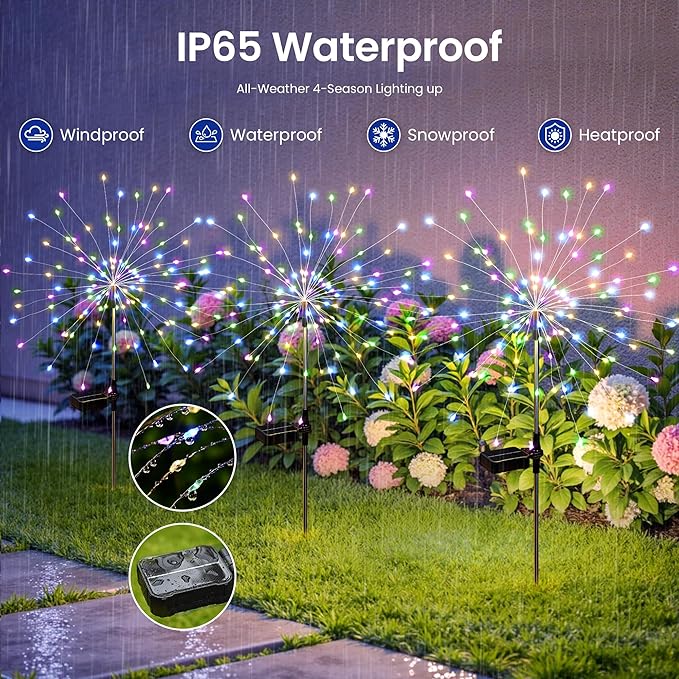 Solar Lights Outdoor, 120LED 8pack Fairy Garden Lights Decor - Image 6
