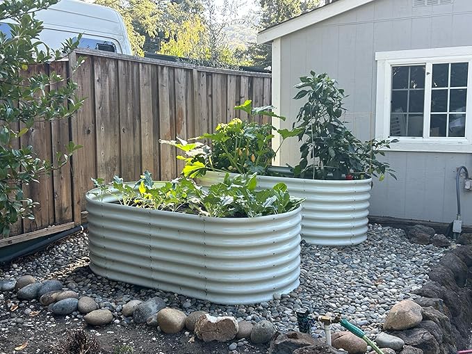 A ANLEOLIFE Set of 6 24 Inch Tall Antique White Raised Garden Beds Kit - Image 4