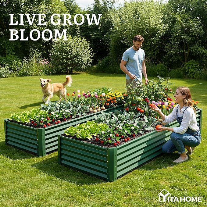 YITAHOME 6x3x1.5 ft Galvanized Raised Garden Bed Kit, Large Metal Planter Box - Image 2