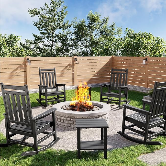 GarveeLife Poly Lumber Rocking Chair Outdoor Set of 4 by GarveeLife