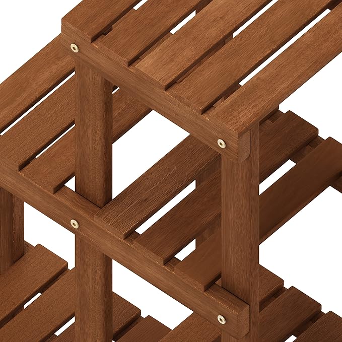 Furinno FG18451 Tioman Hardwood Patio Furniture Outdoor Flower Stand in Teak Oil - Image 8