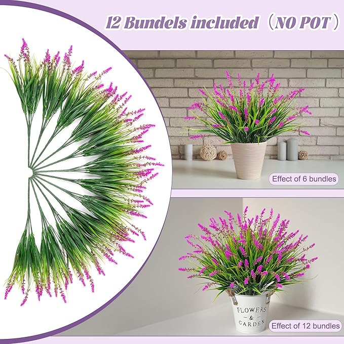Artificial Flowers Faux Plants for Outdoor Decoration, 12 Bundles Fake Monkey - Image 6