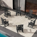 SERWALL Outdoor Rocking Chair Set of 6, Patio Rocking Chair Sets, HDPE Rocking by SERWALL