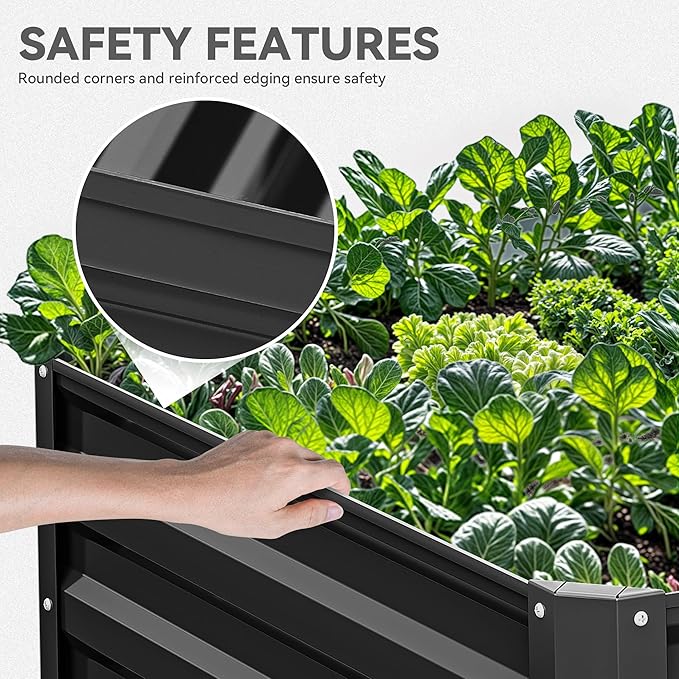 YITAHOME 6x3x2ft 2pcs Large Raised Garden Bed Kit, Galvanized Metal Planter Box - Image 6