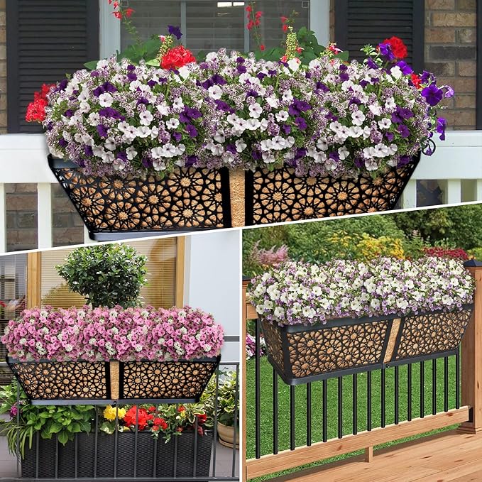 ZeeDix Railing Planter Boxes, 24 Inch Window Flower Box Planters - Image 8