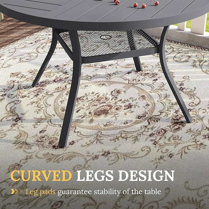VICLLAX Round Patio Table with Adjustable Umbrella Hole - Image 6