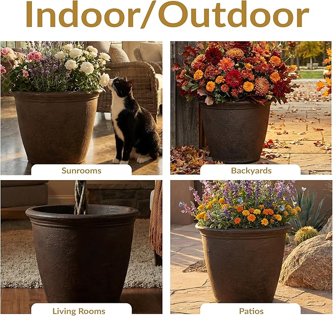 Sunnydaze 20-Inch Anjelica Large Plastic Pot - Image 4