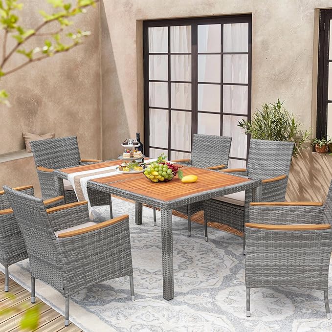 Devoko Dining 7 PCS Furniture, Patio Conversation Set - Image 4