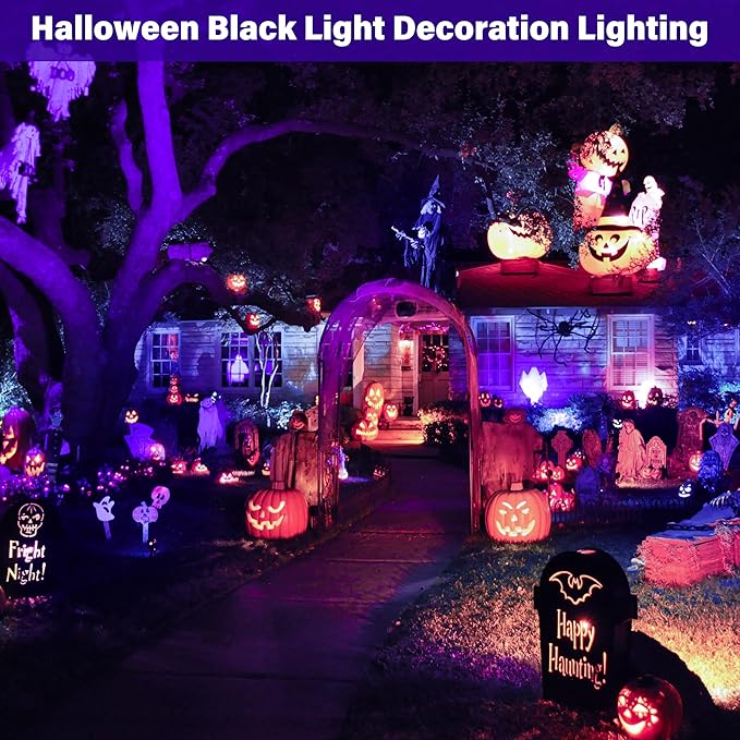 Halloween Outdoor Blacklight Spotlight, 12W Outdoor Black Lights - Image 5