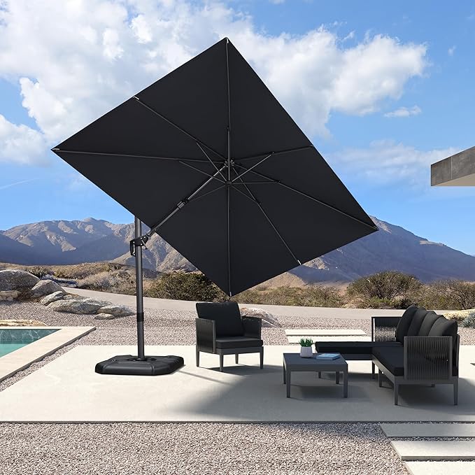 PURPLE LEAF 8.2' X 11.5' Left-right Tilting Patio Umbrella Outdoor Cantilever - Image 2