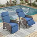 3 Pieces Zero Gravity Wicker Patio Recliner Chairs Set of 2 by JelwalyPatioFurnitureSet