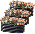 AHEONLAR 3 Pack 4×2×1.5ft Galvanized Raised Garden Beds Outdoor, Sturdy Planter by AHEONLAR