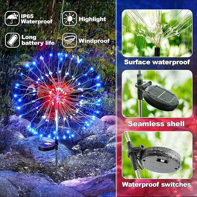 Anordsem Solar Garden Lights Outdoor: Bendable Copper Wire - Image 5