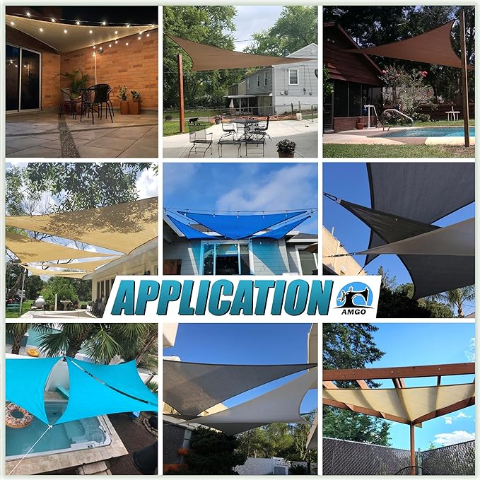 Amgo Custom Size 9' x 11' x 14.2' Red Right Triangle Sun Shade Sail Order to - Image 5