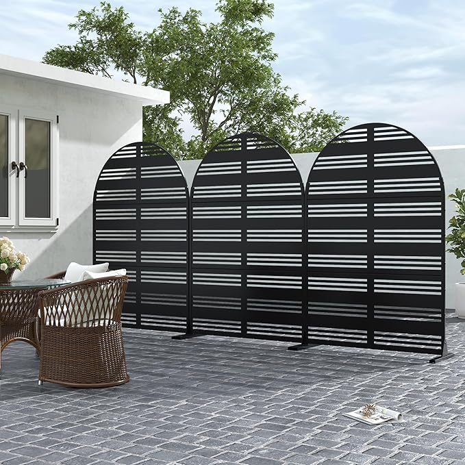 Casaphoria 72" H x 47" W Arched Metal Privacy Screen - Image 3