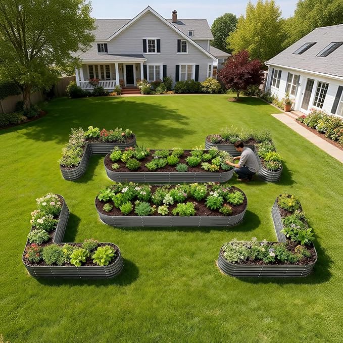 A ANLEOLIFE Set of 6, 18 Inch Tall Quartz Grey Raised Garden Beds Kit, - Image 3