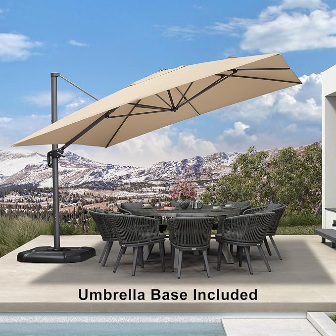 PURPLE LEAF 11.5' X 11.5' Telescopic Patio Umbrella - Image 2