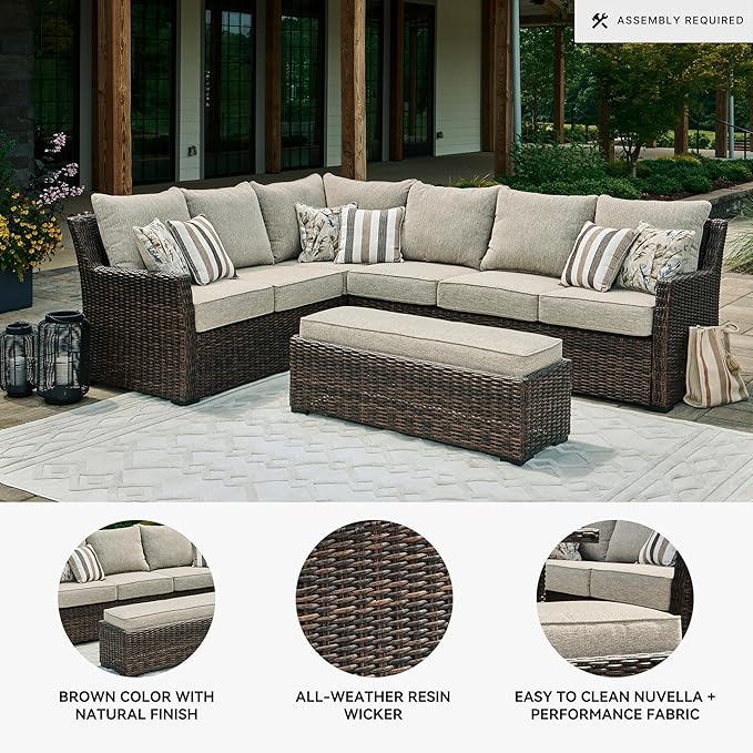 Signature Design by Ashley Brook Ranch Casual Nuvella Weather Resistant Fabric - Image 4