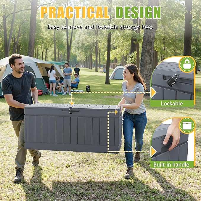 Greesum Outdoor Storage Box 82 Gallon Storage Bin - Image 4