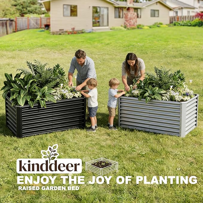 4x2x2ft Raised Garden Bed Kit, Galvanized Planter Garden Boxes Outdoor - Image 5