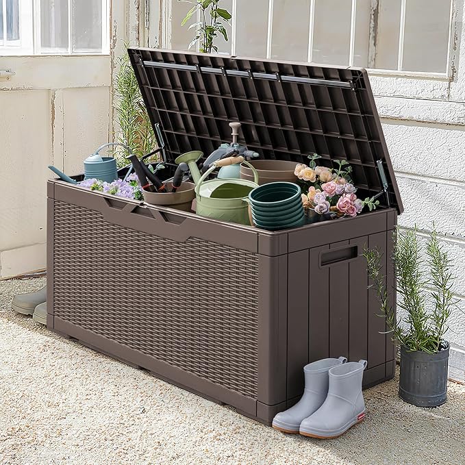 Greesum 100 Gallon Resin Patio Storage Box - Image 3