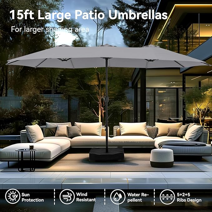 PHI VILLA 15ft Large Patio Umbrellas - Image 7