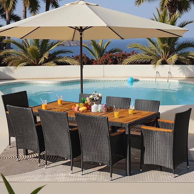 Greesum 9 Pieces Outdoor Patio Dining Set, Conversation Sets - Image 2