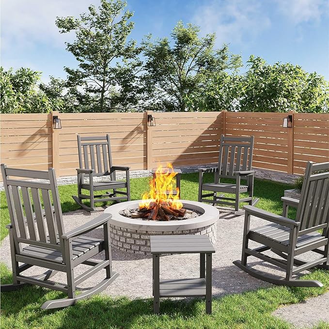 HDPE Rocking Chair Outdoor Set of 2 - Image 9