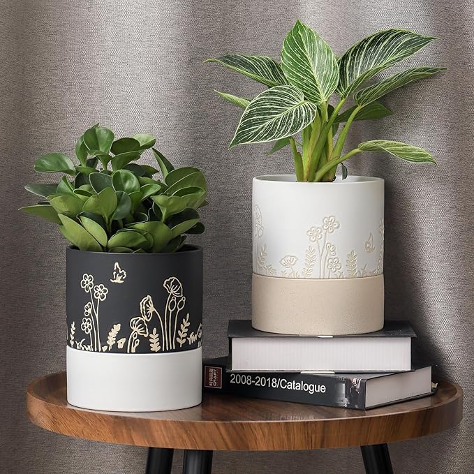 Nihow Self Watering Plant Pot: 6 Inch Ceramic Planter - Image 6