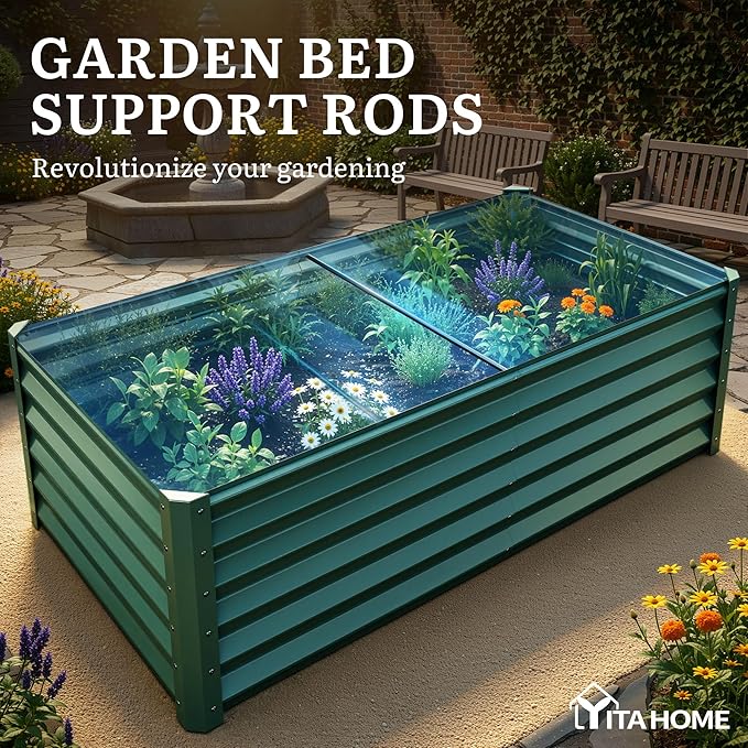 YITAHOME 6x3x3ft Large Raised Garden Bed Kit, Galvanized Metal Planter Box - Image 7