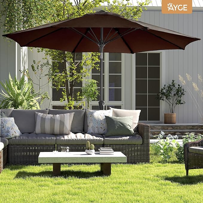 Ayge 9FT Large Outdoor Patio Umbrella Market Table Umbrella-UV Resistant - Image 8