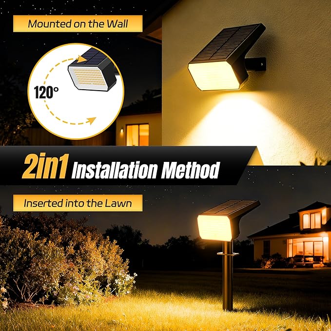 Solar Spot Lights Outdoor, 4 Modes Auto On/Off Solar Landscape Spotlights - Image 6