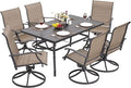 NUU GARDEN 7 Piece Outdoor Dining Set, 6 Swivel Patio Chairs and 1 Dining Table by NUUGARDENCORPORATION