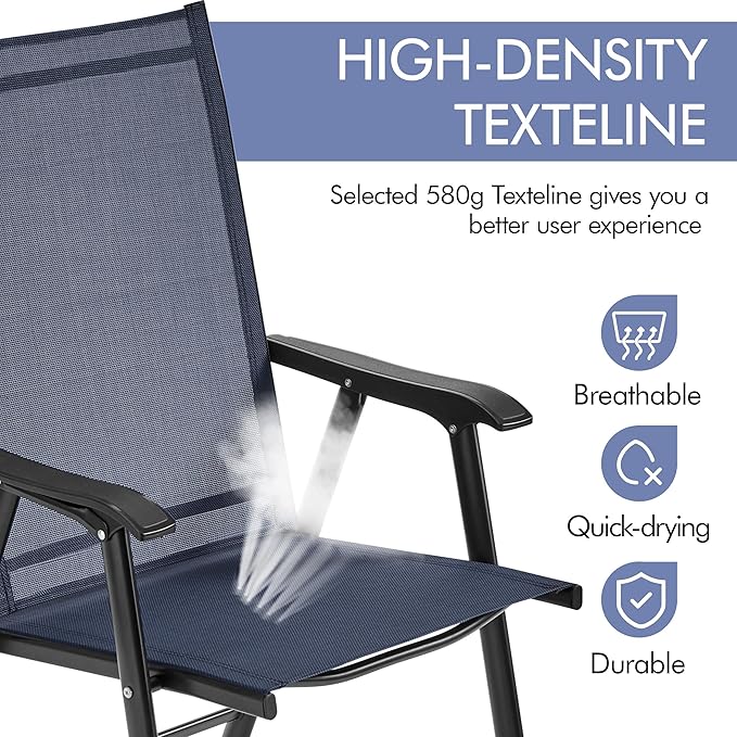 Yaheetech Outdoor Patio Chairs Set of 4, Portable Dining Chairs - Image 7