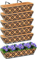 6pcs 24 Inch Window Deck with Coco Liner, Metal Hanging Flower Planter Window by LAWYAMAI