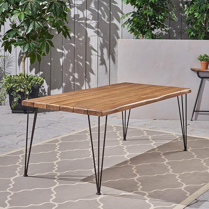 Christopher Knight Home Kama Patio Dining, Rectangular, Acacia Wood Table Top - Image 4