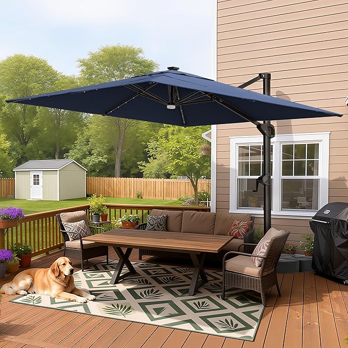 HOMSHADE 10 ft Square Cantilever Patio Umbrella - Image 9