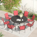 VICLLAX Patio Dining Set for 8, Outdoor Furniture Set Includes 53" Round Patio by HOME